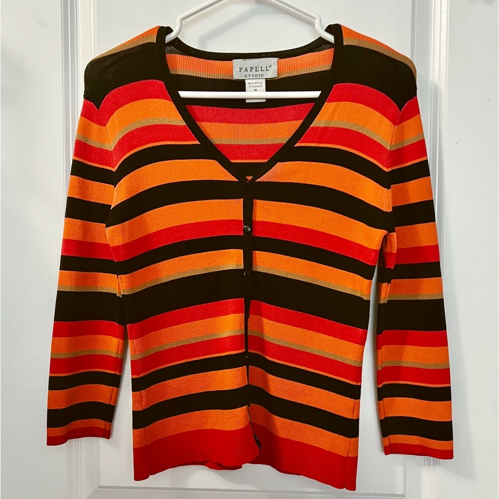 Long sleeve knit button down cardigan blouse